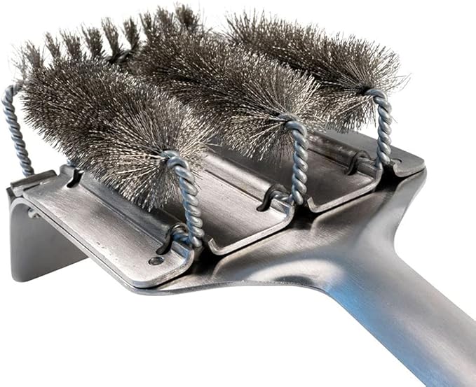 BBQ Dragon Grill Brush and Scraper – Heavy Duty BBQ Cleaner with Replaceable Head and Coal Rake – Stainless Steel Bristle Free Tool for Weber, Cast Iron, and Outdoor Barbecue Cleaning