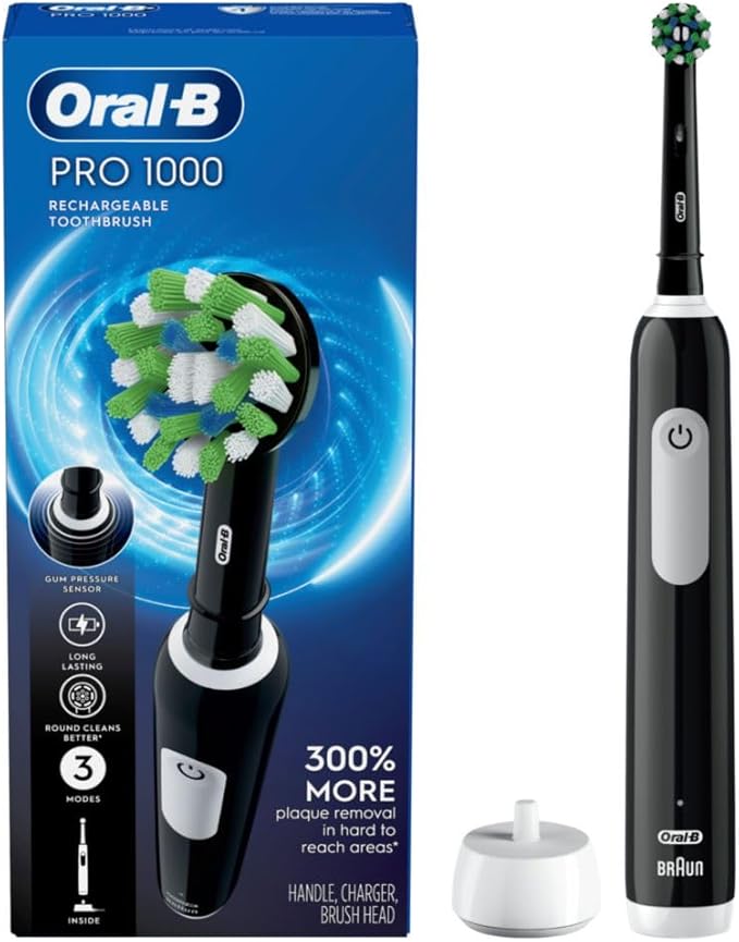 Oral-B Pro 1000 Rechargeable Electric Toothbrush, Black (Pack of 3)