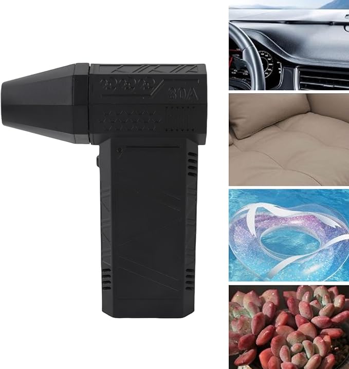 Compressed Air Duster, 130000RPM Cordless Electric Air Duster 200W Mini Blower Rechargeable Air Duster Car Blower for Drying for PC Keyboard Car, Home, Outdoors, Black