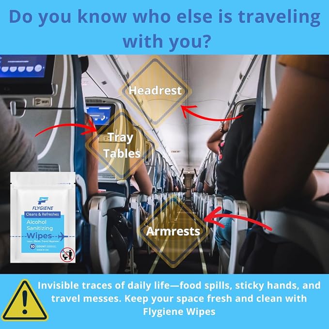 Travel Sanitizing Wipes (10 Count (1 Pack of 10))