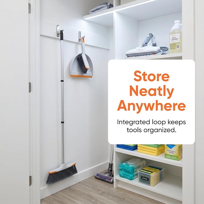 Superio 3 Part Heavy Duty Metal Handle Pole with Hanging Loop for Easy Storage, Mop Replacement Handle, Fits Most Brooms, Mops & Brushes, 48" (12 Pack)