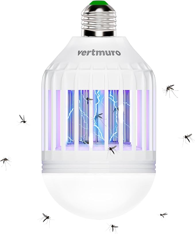 Bug Zapper Light Bulb, 2-in-1 Indoor Electric Mosquito Killer Lamp with UV LED Light, Fly Insects Trap for Home Entryway Balcony Patio(1 Pack)