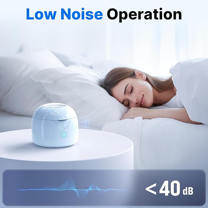 CXRUY Ultrasonic Retainer Cleaner - UV Dental Cleaning Pod Night Guard Cleaner for Dentures, Aligner, Braces, Toothbrush Heads, Jewelry (Blue)