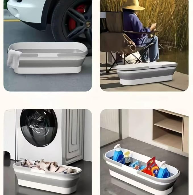 Large Flat Mop and Scalable Bucket with Wheels, 360 Rotating Microfiber Dust Mop with Dewatering Scraper, 54" Adjustable Stainless Steel (1 Mop + 6 Microfiber Pads + 1 Bucket)