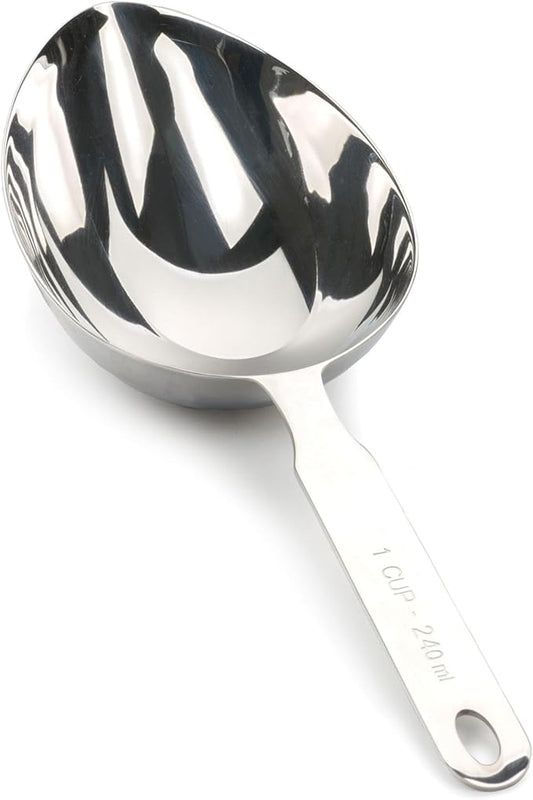 RSVP International Endurance Stainless Steel Measuring Scoop Collection, Oval, 1-Cup