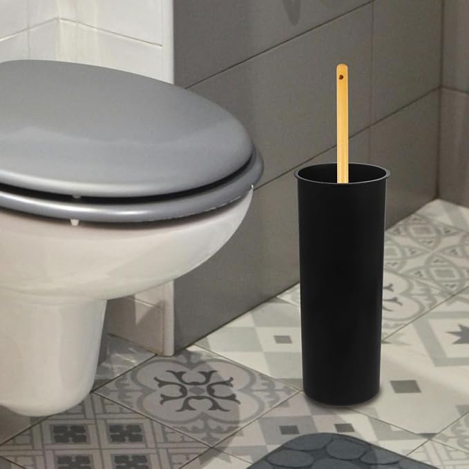 Toilet Brush Cup Holder Sturdy Plastic Bathroom Brush Container for Cleaning Essential Toilet Cleaning Tool Stylish Organized Design for Restrooms