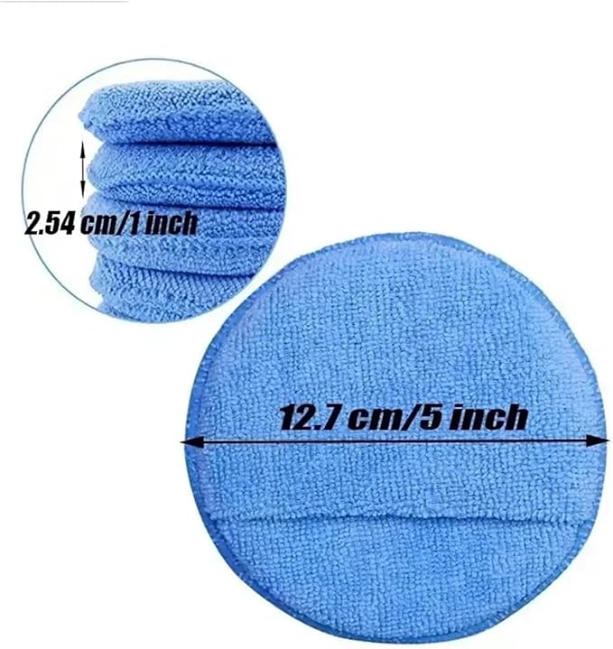 10/1Pcs 5-Inch Microfiber Wax Applicator Pad - Ultra Soft Car Polishing Sponge with Finger Pocket for Care(Grey 10Pcs)