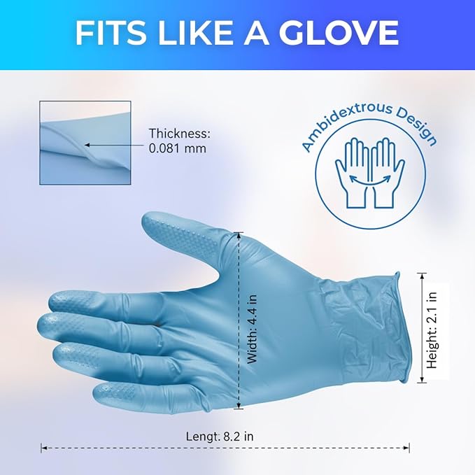 PureLife Medical Gloves Disposable Latex free- Blue Nitrile Gloves