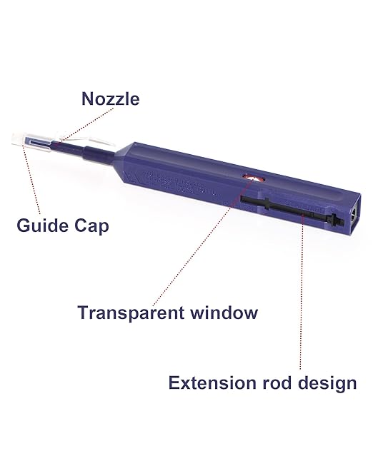 One Click Fiber Cleaner Pen, SC/FC/ST Fiber Optic Cleaning Pen, 2.5mm Ferrule Connectors Fiber Cleaner Over 800 Times with Added Protection Case