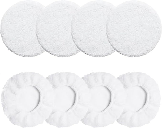 8 Pcs Car Polishing Pads, Lamb Fleece Buffing Pad,Bonnet Buffing Pads for Car Polisher Buffer Pads,9 inch - 10 inch Car Buffer Pads for Car Detailing Glass,Instruments, Camera, Furniture, Metal, Wood