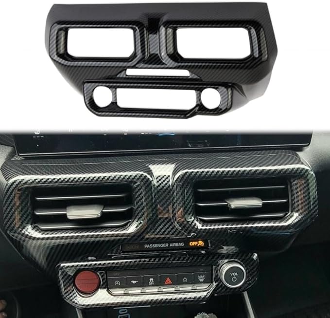 Center Console Air Vent Cover Trim Kit Accessories for 2024-2026 Ford Mustang (carbon fiber style)