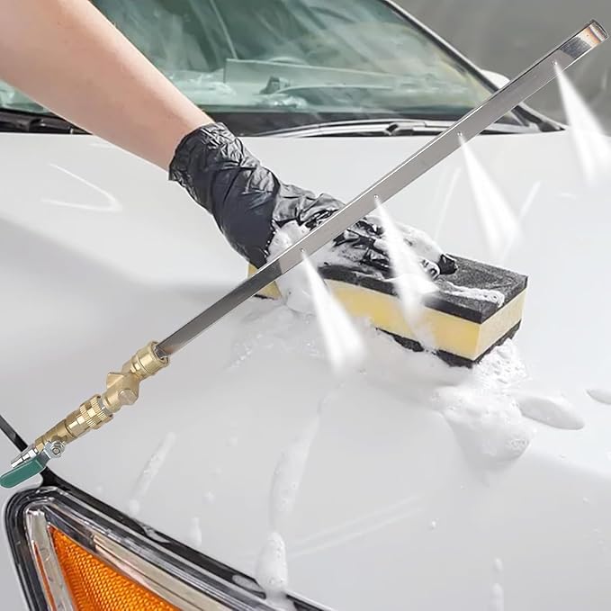 Pressure Radiator Cleaning Wand, 24'' Car Radiator Cleaner Wand Tool with Three 1/4'' Quick Coupler, Radiator Flush and Cleaner Tool, Home Car Truck Stainless Steel Power Washer Wand (24'')