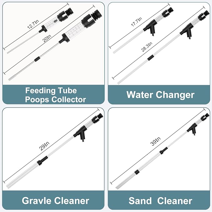 Carefree Fish Aquarium Siphon Gravel Cleaner 6Ft Hose Tank Water Changer Sand Vacuum Multifunctional Cleaning Tools Fish Feeding Tube Coral Feeder Pipette Upgraded Turkey Baster