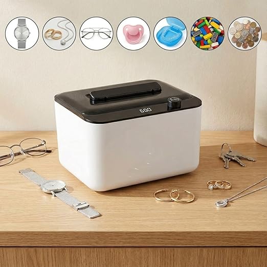 Ultrasonic Cleaner,Ultrasonic Jewelry Cleaner 45kHz Dental Retainer Cleaner for Jewelry,Rings,Eyeglasses,Watch Strap,Denture Cleaning Machine with 6 Time Modes,304 Stainless Steel,30oz