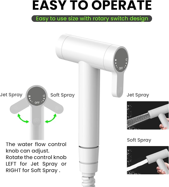 RV Bidet Sprayer – All Metal, RV Handheld Bidet with Water Hose & RV Fitting, Wall-Mount Toilet Sprayer for Motorhomes, Fifth Wheels, Trailers & Campers Toilet (WallMount)