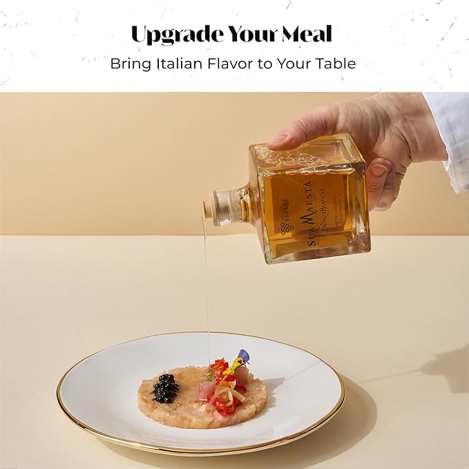 Acetaia Bellei White Balsamic Vinegar – Italian Gourmet Vinegar Condiment, Sweet & Fruity Flavor, Cooked Grape Must & Wine Vinegar, Light Acidity, Sua Maestà Denso Bianco – 250ml