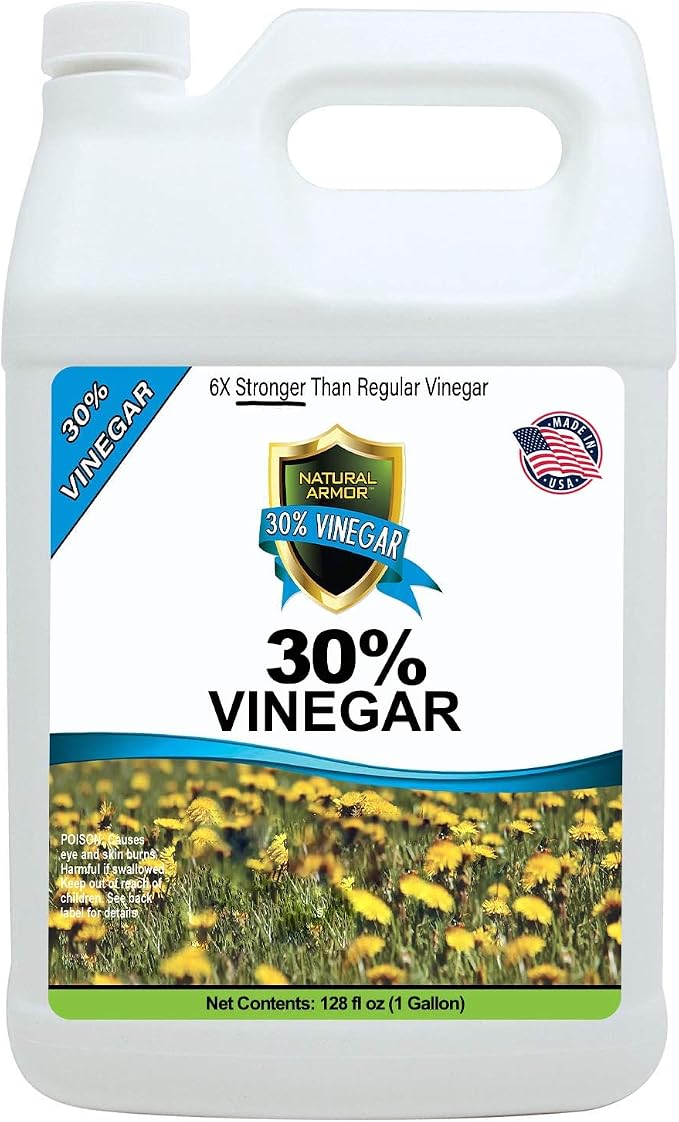 30% Vinegar Pure Natural Industrial Strength Concentrate with Literally Hundreds of Other Uses 6X Stronger Than Regular Vinegar (Case of 4 Gallon Refills)
