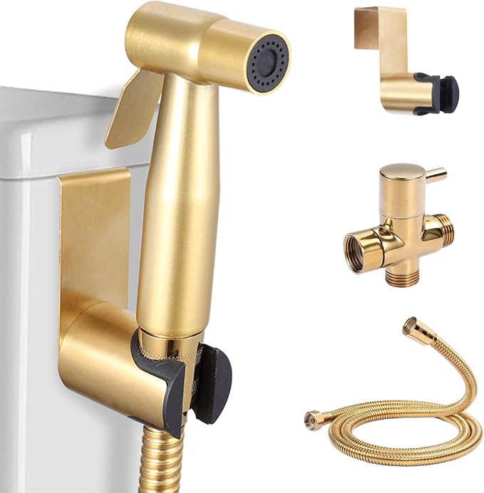 Handheld Bidet Sprayer for Toilet, Brass Jet Spray for Feminine & Baby Wash | Brass bidet sprayer, pressurized jet spray for feminine wash, baby care & toilet cleaning, easy install with all accessories