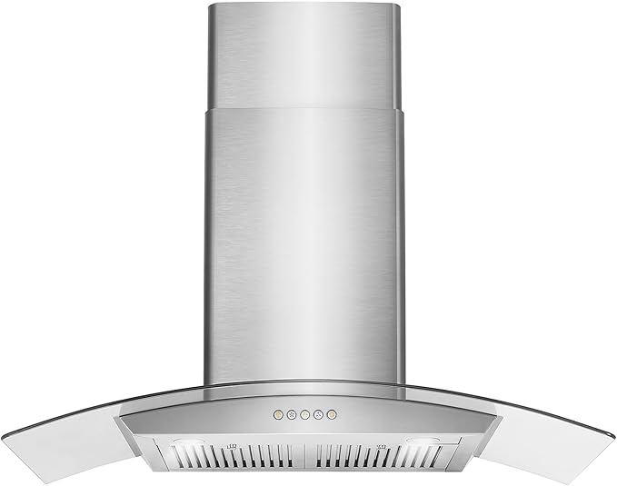 COSMO COS-668A900 36 in. Vista Collection 380 CFM Ducted Wall Mount Range Hood, Button Controls, LED Lights, Stainless Steel