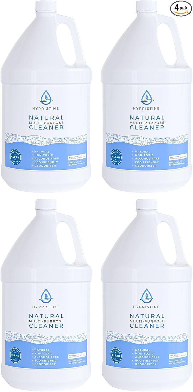 HYPRISTINE Natural Multipurpose Surface Cleaner, 128 fluid Ounce Bottle, 4 Pack