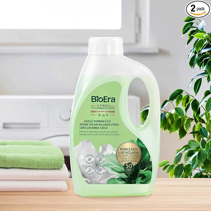3-in-1 Liquid Laundry Detergent 1500 ml – Powerful Stain Removal • Fresh Long-Lasting Scent • Color-Safe Formula • Suitable for HE & Standard Machines (Pack of 2)