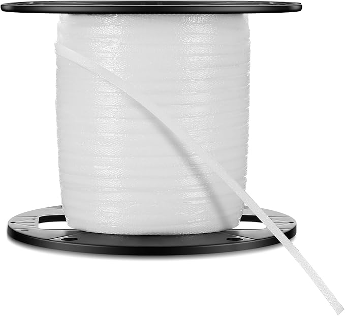 Qualirey 1 Pc Sticky Fly Tape Roll 1000 ft Fly Ribbon Line Kit Housefly Reel Hanging Sticky Tape Trap Disposable Bug Strip for Barns Home Indoor Outdoor, Non-Toxic (White)