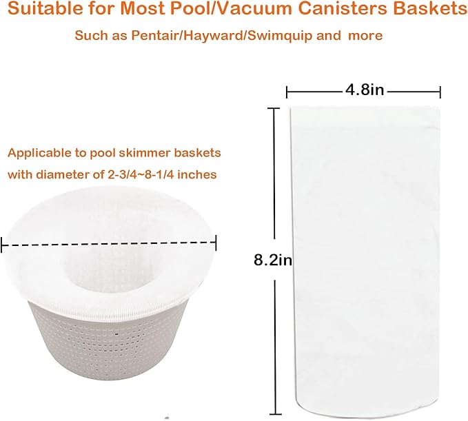 Pool Skimmer Socks, 30 Pack Reusable Pool Socks for Skimmer Basket, Skimmer Socks for Above Ground & Inground Pool (30 Pack)