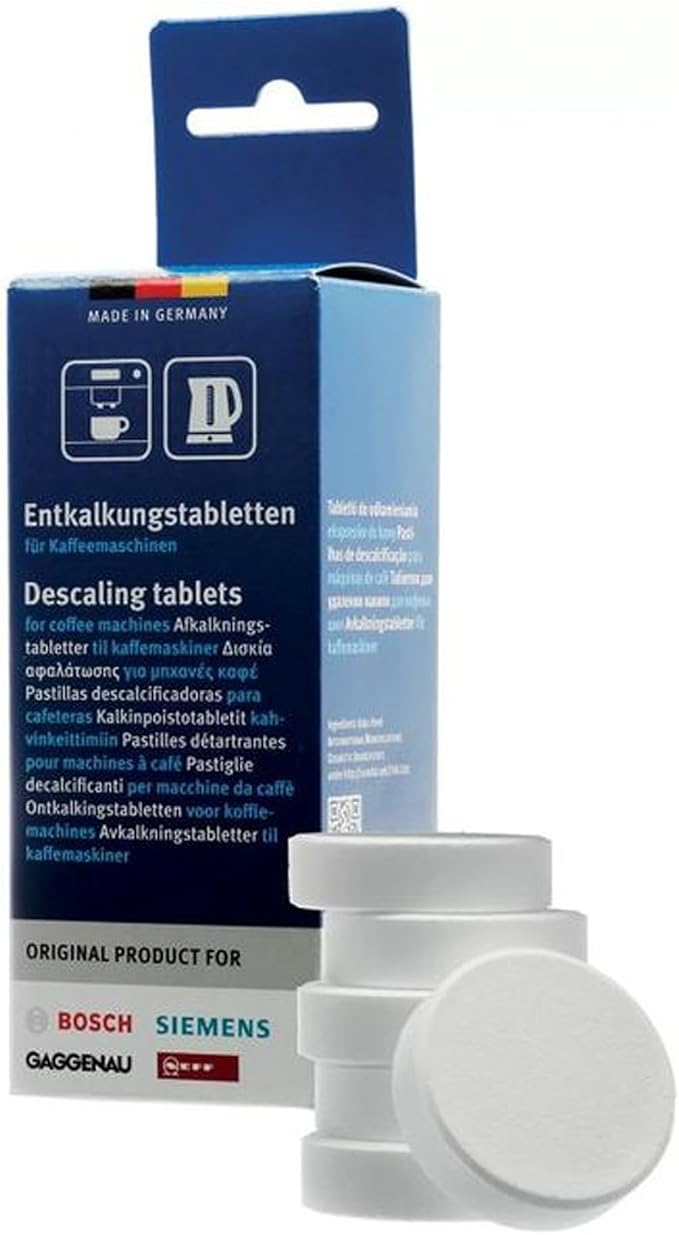 Descaling Tablets for Coffee Machines and Kettles compatible with Bosch Siemens Neff Gaggenau, 6 Tablets x 18gr
