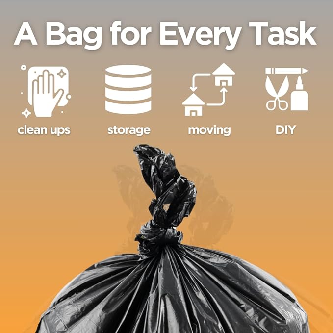 The Original Poop Bags® 13 Gallon Trash Bags, USDA Certified, High-Density Kitchen Garbage Bags, Unscented, Multi-Purpose Tall Waste Bags, 200 Count