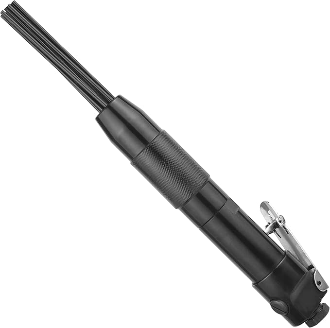 Compact Air Needle Scaler, 12 Hardened Steel Needles, Pneumatic Rust Slag Paint Dirt Remover, 3mm Needle Scaler Tool