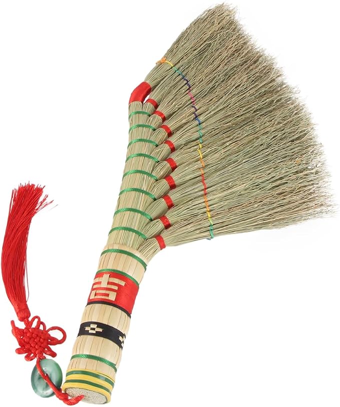 Straw Broom Housewarming Wedding Decorations Small Whisk Broom Natural Dust Brush No Static Compact Hanging Decoration New Home Essentials
