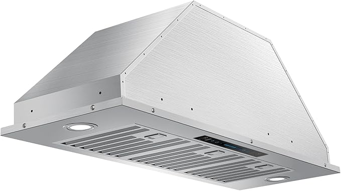 JOCO 36 Inch Range Hood Insert, 900 CFM Stainless Steel Built-In Kitchen Vent Hood, Convertible for Ducted or Ductless Installation, 4-Speed Gesture/Touch/Remote Control, Model B01-36G