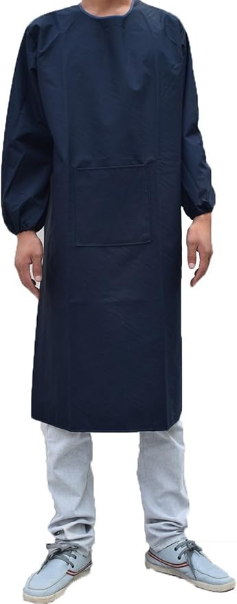 Adults Long Sleeve Cooking Kitchen Apron Waterproof Artist Drawing Apron