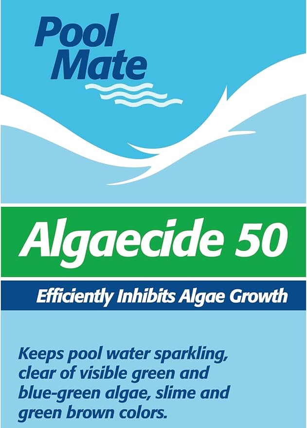 Pool Mate 1-Quart 2-Pack Premium Algaecide 50, Algaecide for Pool, Made in USA