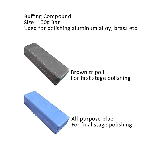 PURUI 13PCS Metal Buffing Polishing Wheel Kit for Drill,for Aluminum Brass Bronze Polish,Kit Includes:7PCS Mounted Buffing Polishing Wheels/4PCS Felt Bobs/2PCS Brown Tripoli & Blue Polishing Compound