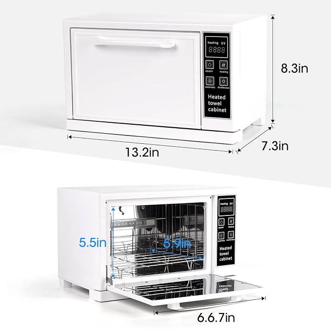 Hot Towel Warmer for Facials, 5.5L Compact Towel Warmers Spa with Digital Screen & Adjustable Time, Multi-Functional Hot Towel Cabinet for Salon, Esthetician and Home