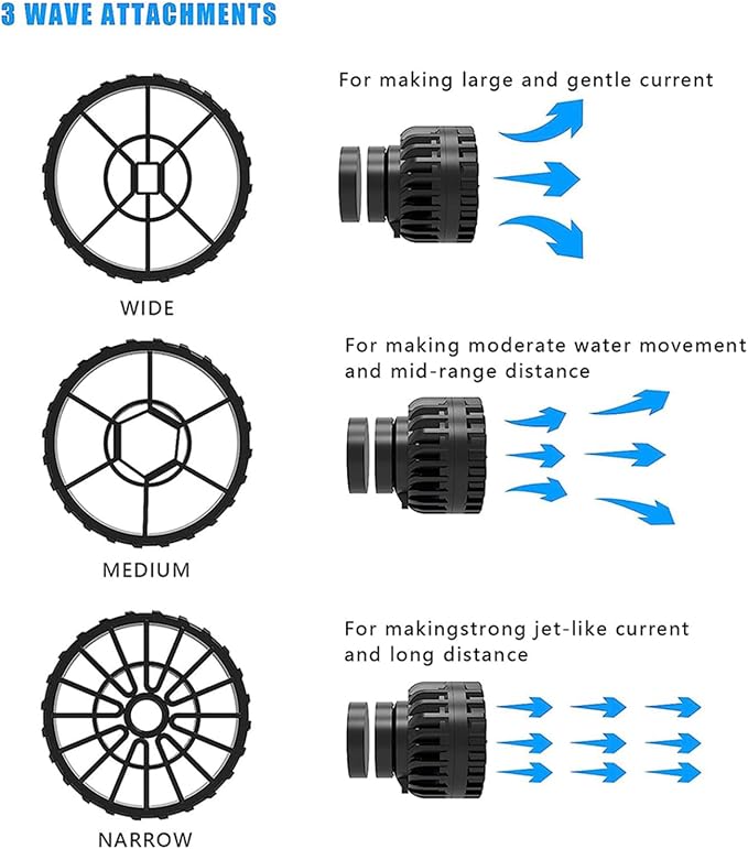 Mini Aquarium Wavemaker 790GPH (3000L/H) Water Circulation Pump, 9W DC 12V with Magnetic DC Power Head, for saltwater tanks up to 18 inches and 10 15 20 gallons