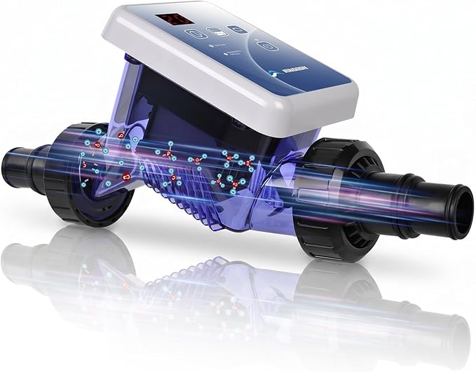 Salt Chlorine Generator for Above Ground Pools | Saltwater Pool Chlorinator System with Self-Cleaning Titanium Cell | LED Display & Automatic Chlorination | for Pools Up to 9,000 Gallons