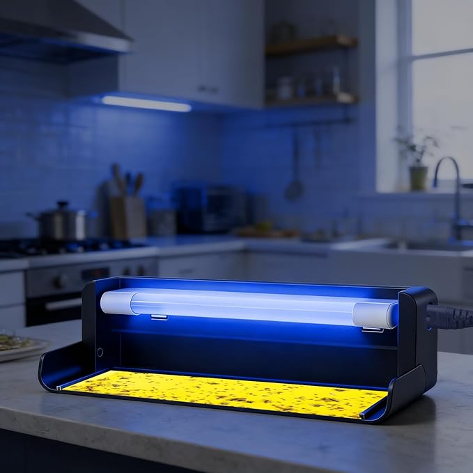 UV Fly Light Trap Indoor for Home Gnat Traps for House, Wall Sconce Fly Light Bug Catcher for Kitchen House & Restaurant Fruit Flies Garage & Warehouse