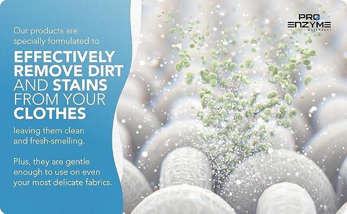 Pro-Enzyme Laundry Detergent Powder, Non-Irritating Professional Strength Natural Active Enzymes - Powerful Sweat, Odor & Stain Remover for Activewear, Clothing, Bedding, Use in All Machines, 96 Loads