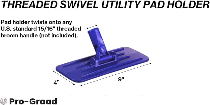 10 Pack Utility Pad Holder, Threaded Swivel Universal Cleaning Pad Holder, for 4.5" x 10" Utility Cleaning Scrubber Pads, Compatible with Doodlebug Pads, Pack of 10