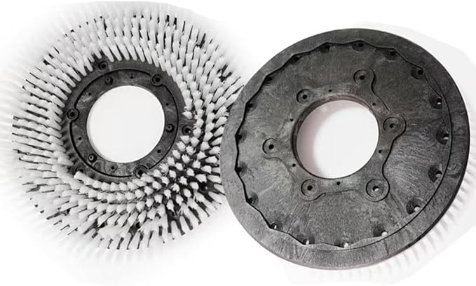 12-21Inch Commercial Floor Scrubber Brush Rotary Scrub Brush fit for Scrubber Machine-Medium Brush White (15 Inch Brush)