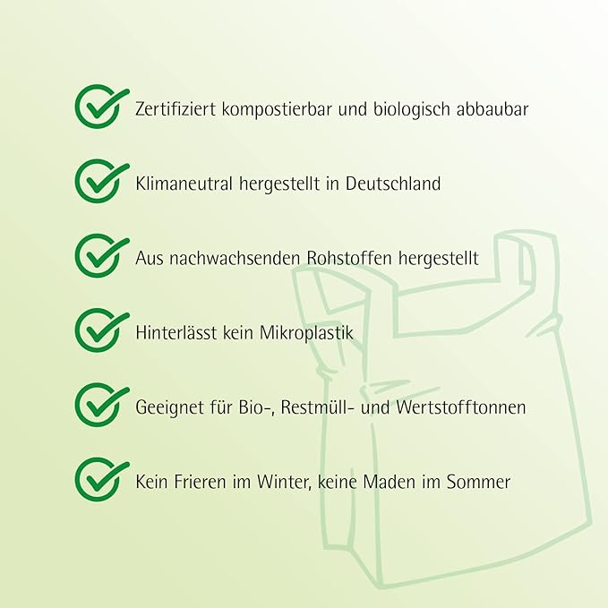 bioMat Compostable Trash Bags 8 Gallon, 50 Count, Medium flat top Kitchen Food Scrap Bin Liners, BPI, CMA and OK Compost HOME certified, Meets the ASTM D6400 Standard