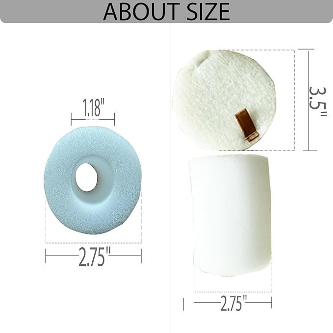 6PCS Cotton Cover Replacement Accessories for Shark Robot Vacuums — Compatible with AV2110S / AV2120 / RV2110 / RV2120AE
