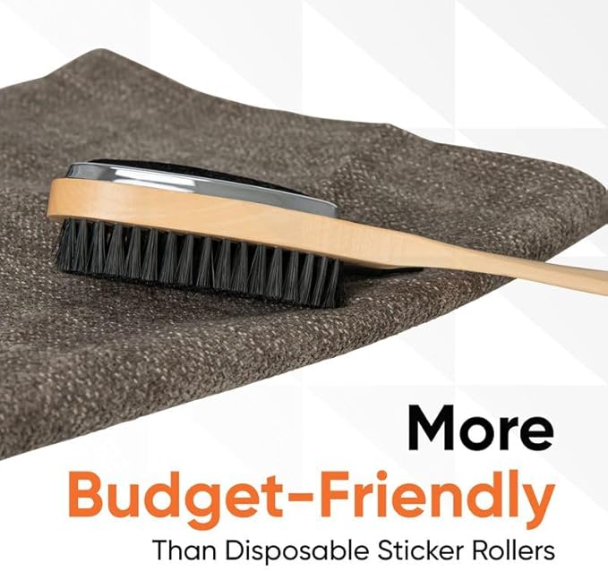 Superio Lint Brush for Clothes,12-Pack,3 in 1 Garment Brush - Double Sided Wood Handle,Clothes Brush,Lint Brush for Suit,Wool Coat,Removes Pet Lint and Dust and Shoe Horn