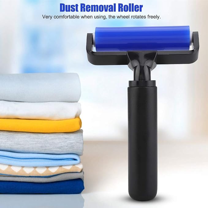4 Inch Silicone Manual Roller Anti Static Cleaner Tool, Under the Action of Static Electricity, Small Impurities Will be Adsorbed on the Drum 4"