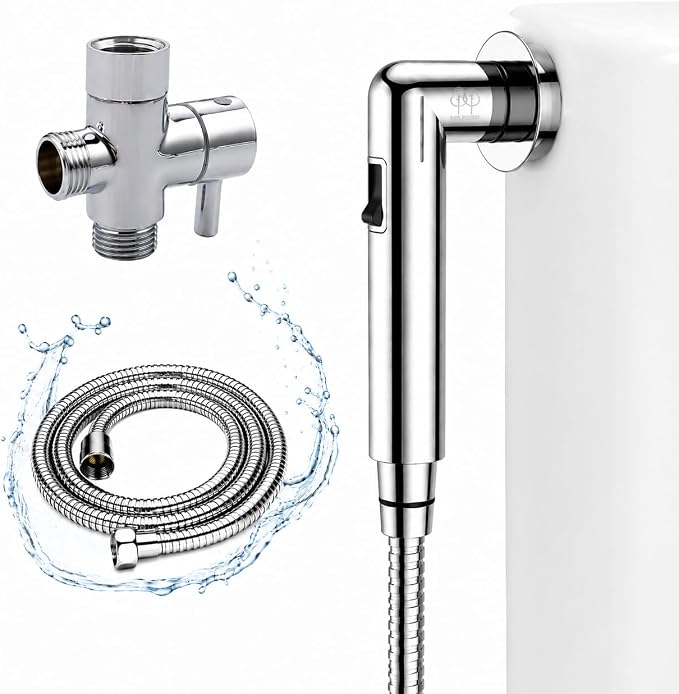 Handheld Bidet Sprayer for Toilet - Bum Gun Bidet Sprayer Kit with Adjustable Pressure, Bathroom Bidet Attachment, Cloth Diaper Sprayer, Feminine Wash, Easy Install, Leak-Free