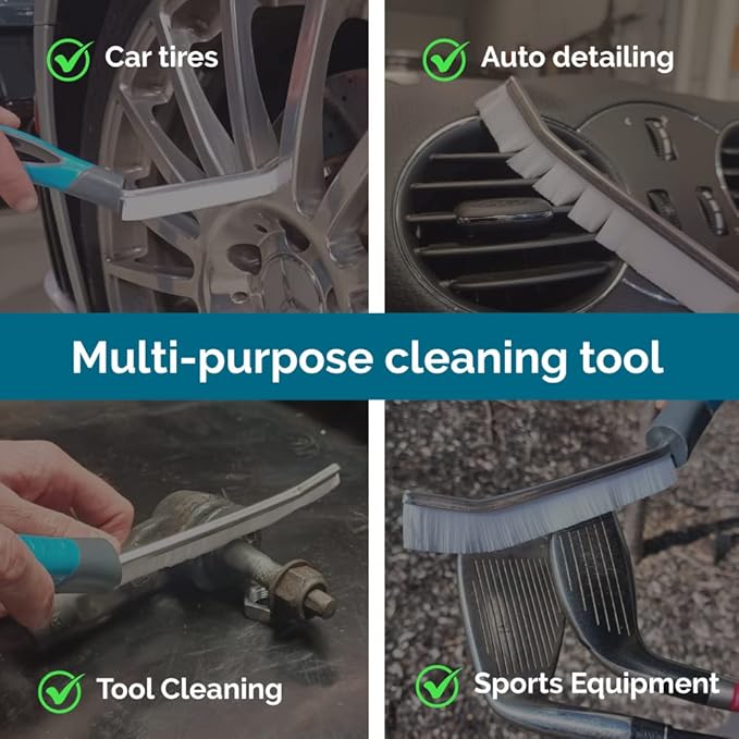 Evaclean Grout Cleaning Brush - 2-Pack, for Tight Gaps, Tiles in Bathroom and Kitchen, Perfect Angle, Ergonomic Shape, Non-Slip Plastic Handle, Tough Cleaning, No Scratches, Non Slip 5" Handle