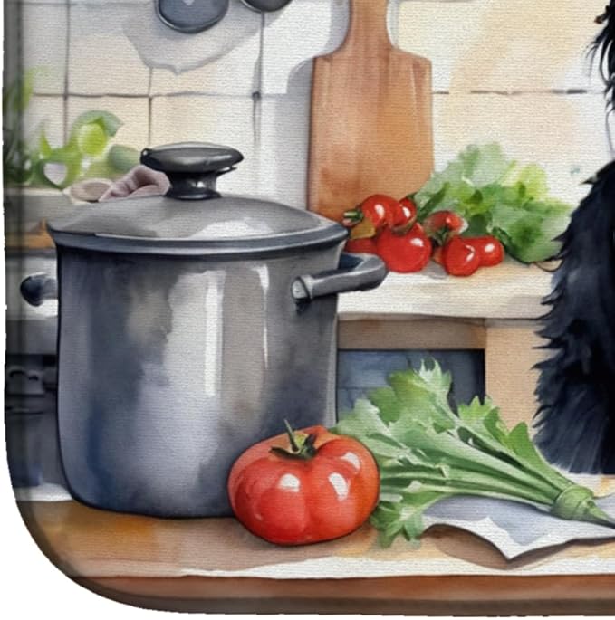 Caroline's Treasures DAC6323DDM Scottish Terrier The Chef Dish Drying Mat Absorbent Dish Drying Mat Pad for Kitchen Counter Dish Drainer Mat for Countertop, 14 x 21", Multicolor