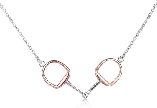 Horse Gift Jewelry 925 Sterling Silver Horse Snaffle Pendant Necklace Horse Gift for Women Girls